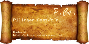 Pilinger Csatár névjegykártya